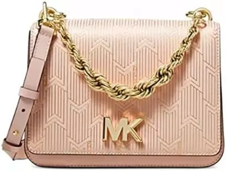 Michael Kors Mott Большая кожаная сумка через плечо с металлическим декором МЯГКОГО РОЗОВОГО ЦВЕТА
