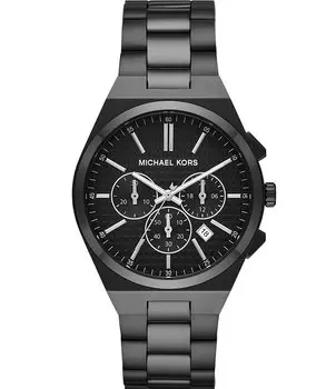 Michael Kors Мужские Часы Lennox Chronograph Черный Браслет Из Нержавеющей Стали, черный
