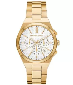 Michael Kors Мужские Часы Lennox Chronograph с золотистым браслетом из нержавеющей стали, золотой
