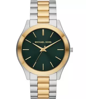 Michael Kors Мужские тонкие часы с тремя стрелками и двухцветным браслетом из нержавеющей стали, мультиколор