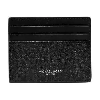 MICHAEL KORS Мужской держатель для карт из искусственной кожи, черный