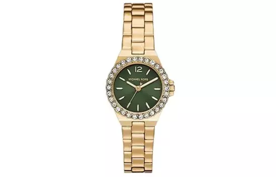 MICHAEL KORS Наручные часы Camille Collection с кварцевым механизмом, ремешком из нержавеющей стали и зеленым циферблатом, женские часы MK7395