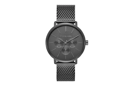 MICHAEL KORS Наручные часы с кварцевым механизмом, ремешком из нержавеющей стали, 42 мм, черный циферблат, мужские часы