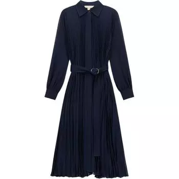 MICHAEL KORS Платье FW24 с длинными рукавами, темно-синее, женское