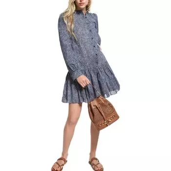 MICHAEL KORS Платье с длинными рукавами женское темно-синие