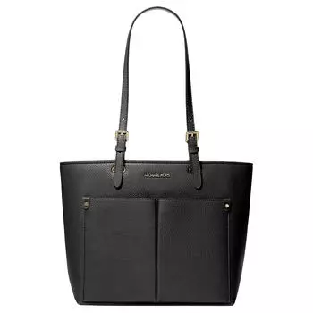 MICHAEL KORS Полиуретановая сумка-шоппер Jet Set, женская, черного цвета, среднего размера
