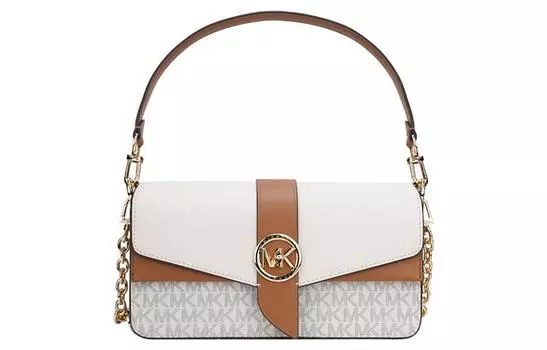 MICHAEL KORS Портативная сумка Greenwich Crossbody, женская, цвет ванильный, белый, коричневый, многоцветный