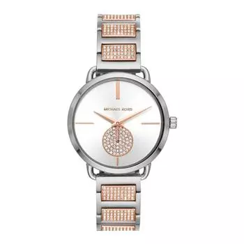 Michael Kors Portia MK4352 женские кварцевые часы серебристого тона 36 мм, серебряный