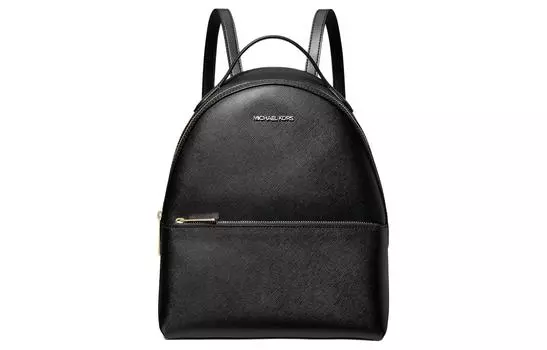 MICHAEL KORS Рюкзак среднего размера из искусственной сафьяновой кожи, черный, женский