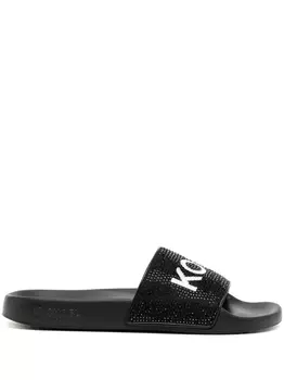 Michael Kors шлепанцы Gilmore со стразами, черный