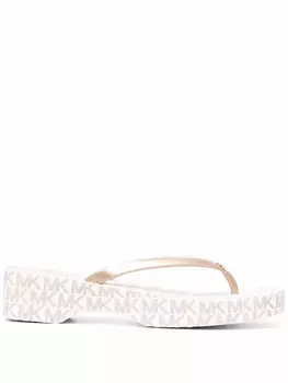 Michael Kors шлепанцы Lilo с монограммой, нейтральный цвет