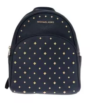 Michael Kors синий кожаный рюкзак ABBEY Женская сумка, цвет Navy Blue