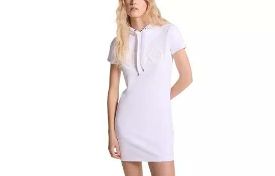 MICHAEL KORS SS24 Женское платье с короткими рукавами, белое