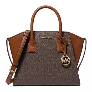 MICHAEL KORS Сумка Avril с покрытием из холста, сумка через плечо, маленькая, унисекс, коричневого цвета