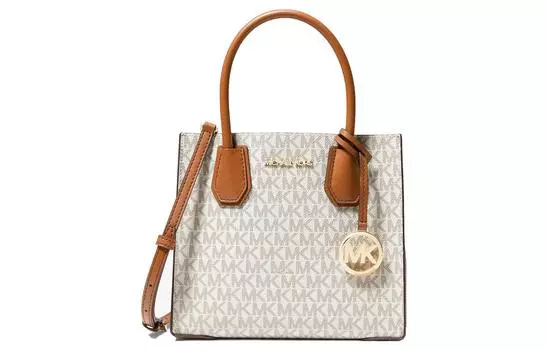 MICHAEL KORS Сумка-багажник из искусственной коровьей кожи, сумка через плечо, среднего размера, женская, ванильно-белая