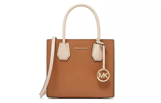 MICHAEL KORS Сумка-багажник из коровьей кожи Mercer, сумка-мессенджер, сумка через плечо, среднего размера, женская, коричневого цвета