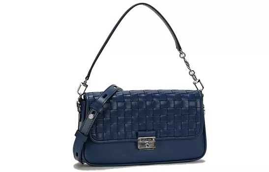 MICHAEL KORS Сумка-багет Bradshaw из искусственной кожи, сумка через плечо, женская, темно-синяя