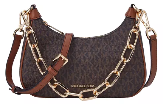 MICHAEL KORS Сумка-багет из искусственной кожи, женская, темно-коричневая и желудь коричневого цвета