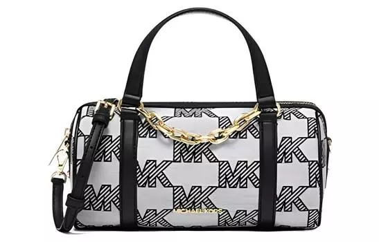 MICHAEL KORS Сумка-бостон из искусственной кожи, сумка через плечо, среднего размера, женская, черно-серая