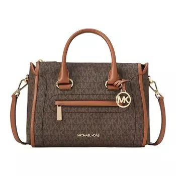 MICHAEL KORS Сумка Carine из искусственной кожи, через плечо, женская, среднего размера, темно-коричневого цвета