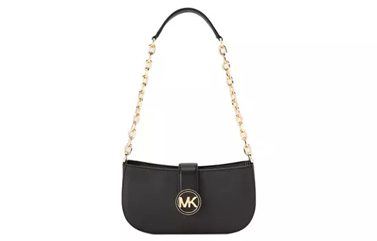 MICHAEL KORS Сумка Carmen из искусственной кожи в форме полумесяца, женская, черная, Trumpets
