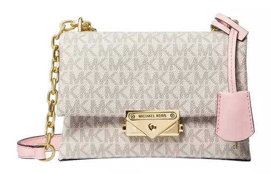 MICHAEL KORS Сумка Cece из холста с хлопком, сумка через плечо, женская, цвет "трубы", белая и розовая