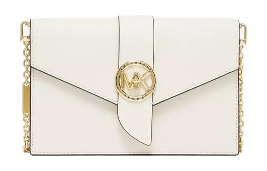 MICHAEL KORS Сумка Charm Crossbody из коровьей кожи среднего размера для женщин, молочно-белого цвета