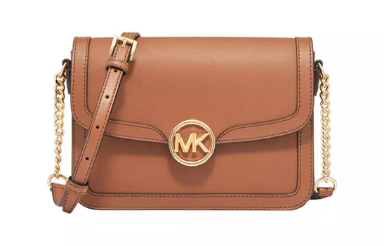 MICHAEL KORS Сумка через плечо из искусственной кожи, женская, среднего размера, коричневого цвета