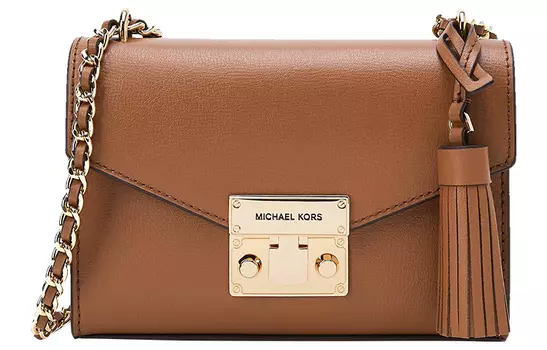 MICHAEL KORS Сумка через плечо из коровьей кожи, маленькая женская, коричневого цвета