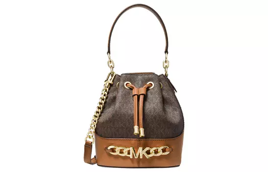 MICHAEL KORS Сумка через плечо из коровьей кожи, маленькая женская, темно-коричневая и желудь коричневого цвета