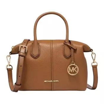 MICHAEL KORS Сумка через плечо из коровьей кожи с искусственной кожей, сумка через плечо, женская сумка-труба, коричневая кожа