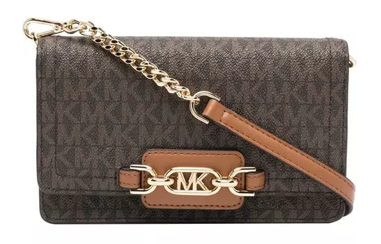 MICHAEL KORS Сумка через плечо из ПВХ, женская, коричневого цвета, из меланжевого цвета