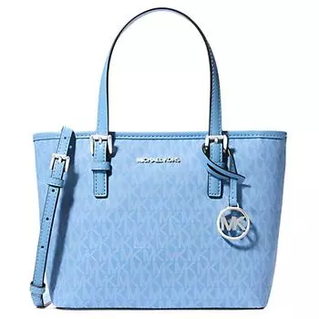 MICHAEL KORS Сумка через плечо Jet Set Travel Canvas, очень маленькая, светло-голубая