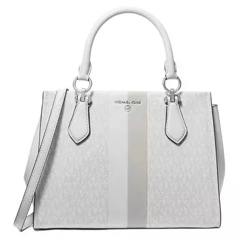 MICHAEL KORS Сумка через плечо MARILYN из холщовой ткани с покрытием, сумка через плечо, женская сумка среднего размера, белая