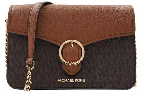 MICHAEL KORS Сумка через плечо MK Wanda из ПВХ, женская, коричневая, с монограммой