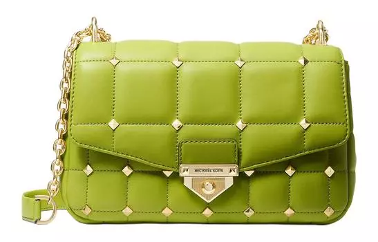 MICHAEL KORS Сумка через плечо Soho Leather, женская, желто-зеленая с карамельным оттенком