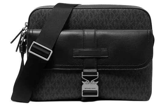 MICHAEL KORS Сумка для фотоаппарата Hudson Canvas с кожей, через плечо, мужская, черная