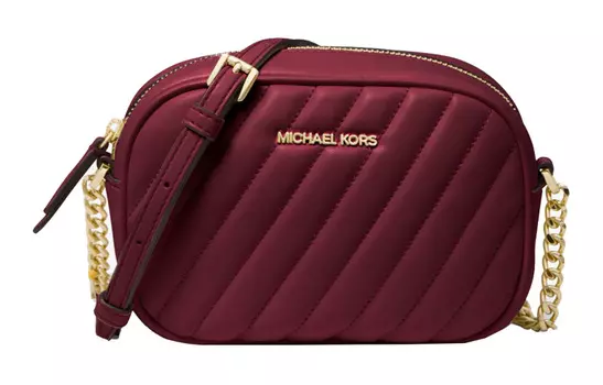 MICHAEL KORS Сумка для фотоаппарата из полиуретана Rose, сумка через плечо, маленькая, женская, бордового цвета