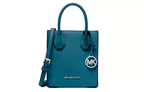 MICHAEL KORS Сумка для нот из коровьей кожи Mercer, сумка через плечо, женская, мини-сумка, цвет «озеро-голубой»