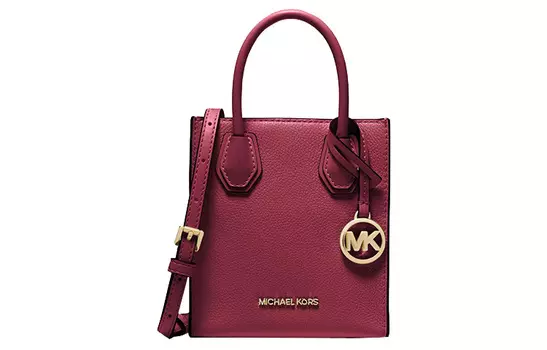 MICHAEL KORS Сумка-дорожная из кожи Mercer, сумка-мессенджер, сумка через плечо, очень маленькая женская, цвет фуксия