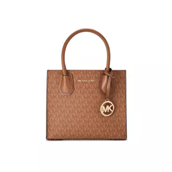 MICHAEL KORS Сумка-дорожная сумка Mercer из коровьей кожи, сумка через плечо, женская сумка среднего размера, карамельно-коричневого цвета