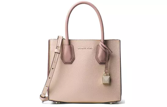 MICHAEL KORS Сумка-дорожная сумка Mercer из коровьей кожи, сумка через плечо, сумка-трубы, женская, кремово-розовая