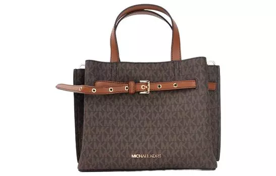 MICHAEL KORS Сумка Emilia Coated Canvas через плечо, сумка-трансформер, женская, цвет Acorn Brown