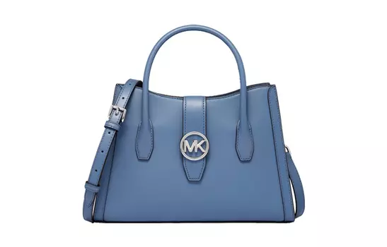 MICHAEL KORS Сумка Gabby из искусственной кожи, сумка через плечо, женская, среднего размера, черная/молочно-белая/синяя
