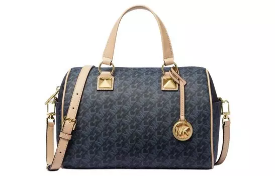 MICHAEL KORS Сумка Grayson из искусственной кожи, через плечо, женская, среднего размера, темно-синего цвета