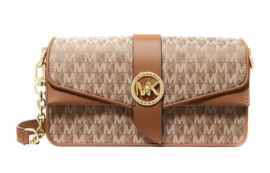 MICHAEL KORS Сумка Greenwich Fabric через плечо, женская, среднего размера, цвет Acorn Brown