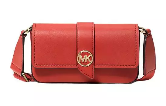 MICHAEL KORS Сумка Greenwich из сафьяновой кожи, через плечо, очень маленькая, женская, красного цвета