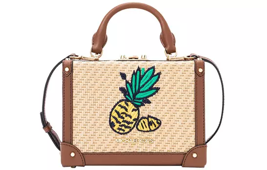 MICHAEL KORS Сумка Island Escape из кожи, квадратная, ручная, через плечо, обычная женская, коричневого цвета