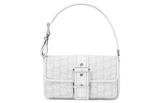 MICHAEL KORS Сумка из холста, сумка через плечо, женская, среднего размера, белая