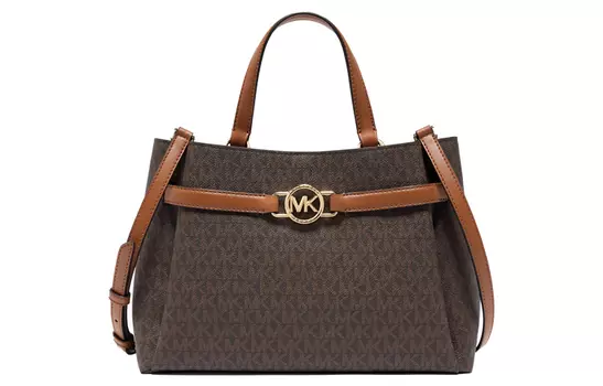 MICHAEL KORS Сумка из искусственной кожи на одно плечо, среднего размера, женская, темно-коричневого/желто-коричневого цвета